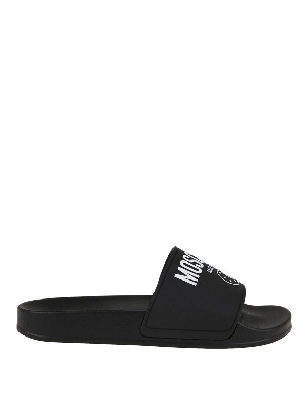 MOSCHINO: flip flops - Logo slides