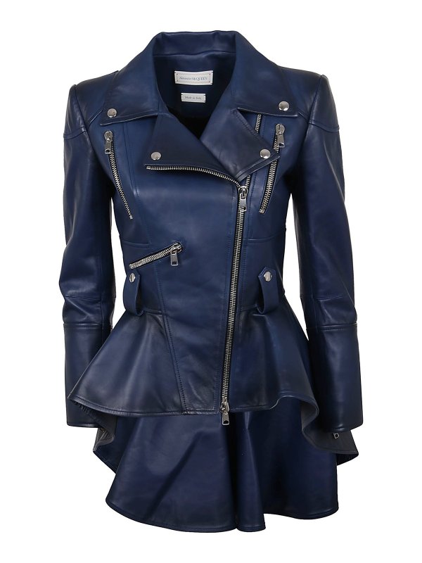 ALEXANDER MCQUEEN: Lederjacken - Lederjacke - Blau