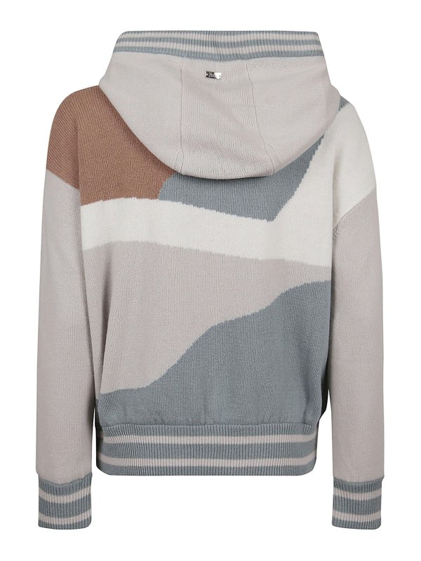 HERNO: casual jackets online - Colour block knit wool jacket