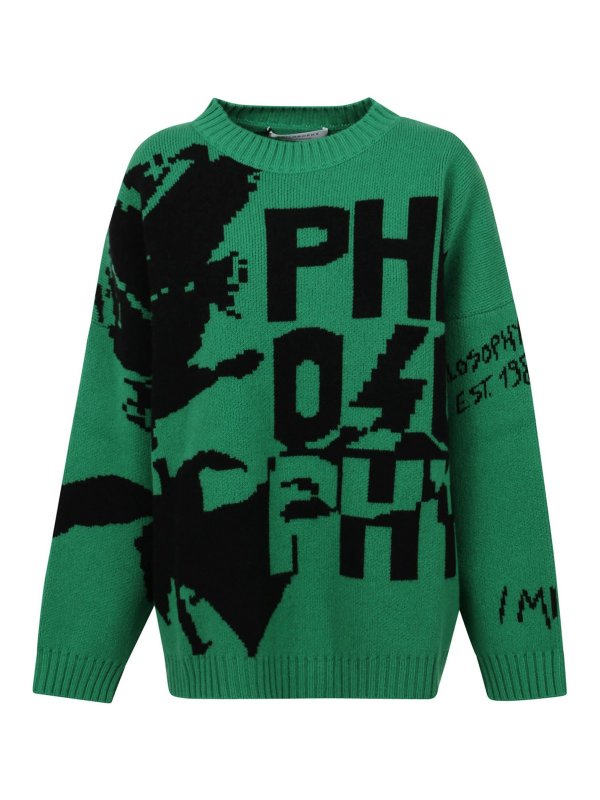 Philosophy di Lorenzo Serafini: Strickpullover mit Rundhalsausschnitt - Rundhalspullover - Bunt