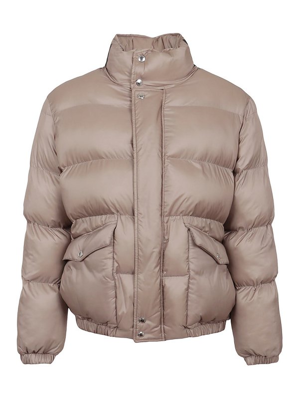 ALEXANDER MCQUEEN: padded jackets - Graffiti-printed collar quilted puffer jacket