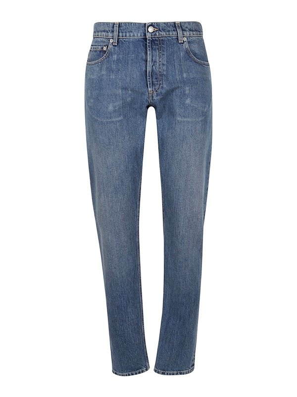 ALEXANDER MCQUEEN: Jeans à jambe droite - Jean Droit - Délavé