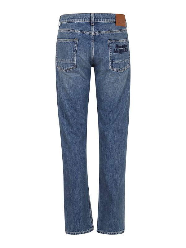 ALEXANDER MCQUEEN: Jeans à jambe droite online - Jean Droit - Délavé