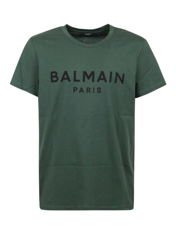 Balmain: Camisetas - Camiseta - Verde Oscuro