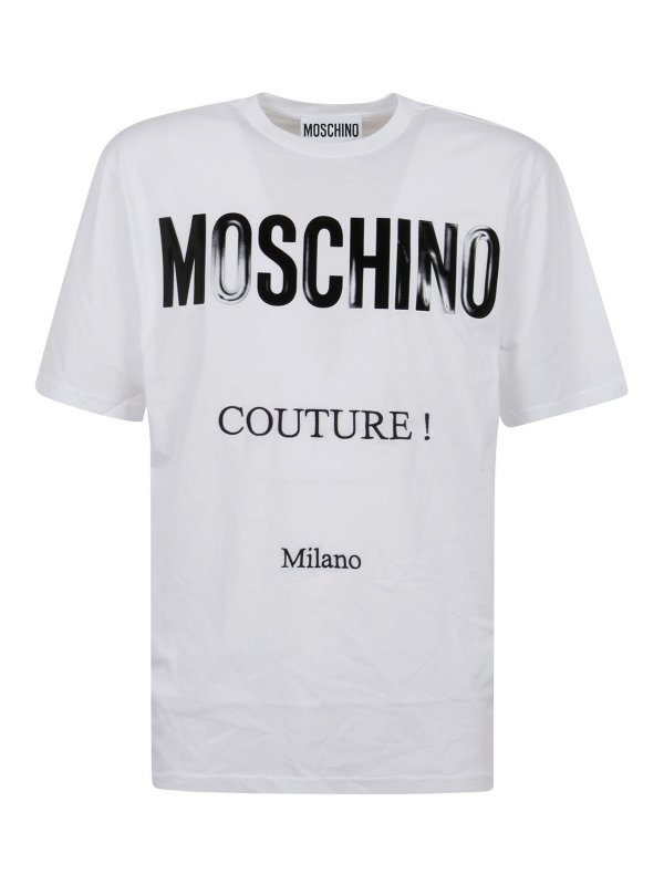 MOSCHINO: t-shirt - T-shirt stampata con logo