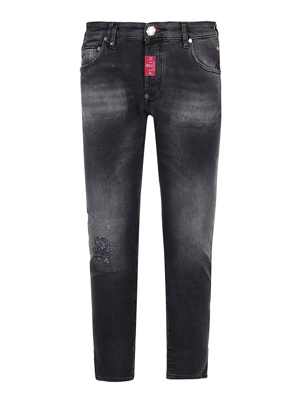 PHILIPP PLEIN: スキニージーンズ - スキニージーンズ - ブルー