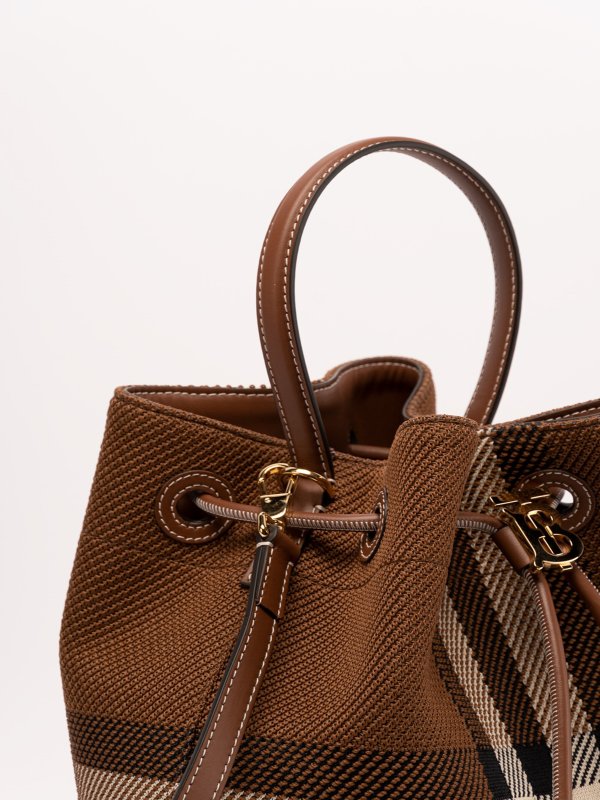 バケットバッグ - ダークブラウン shop online: BURBERRY