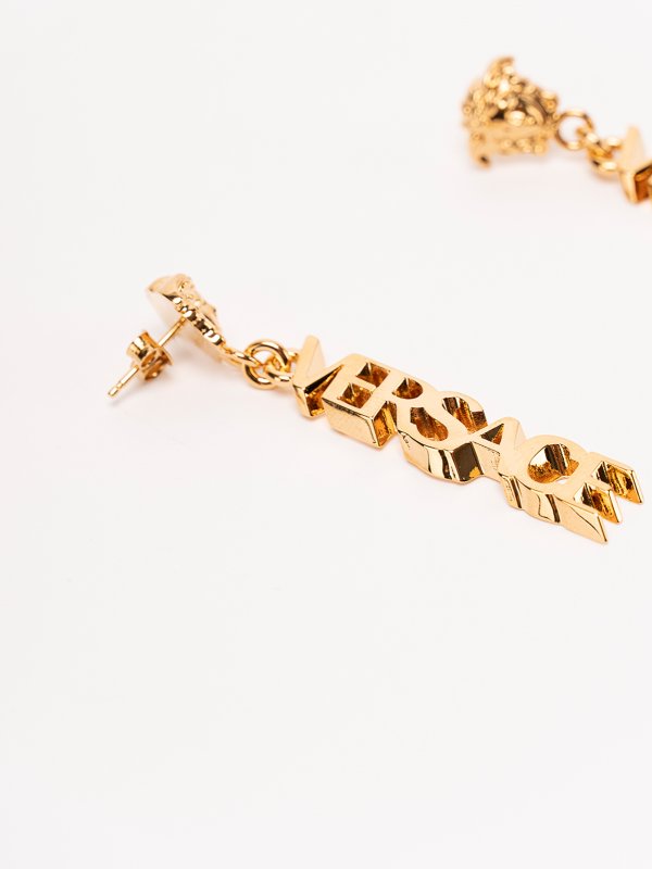 VERSACE: Earrings online - Logo drop earrings