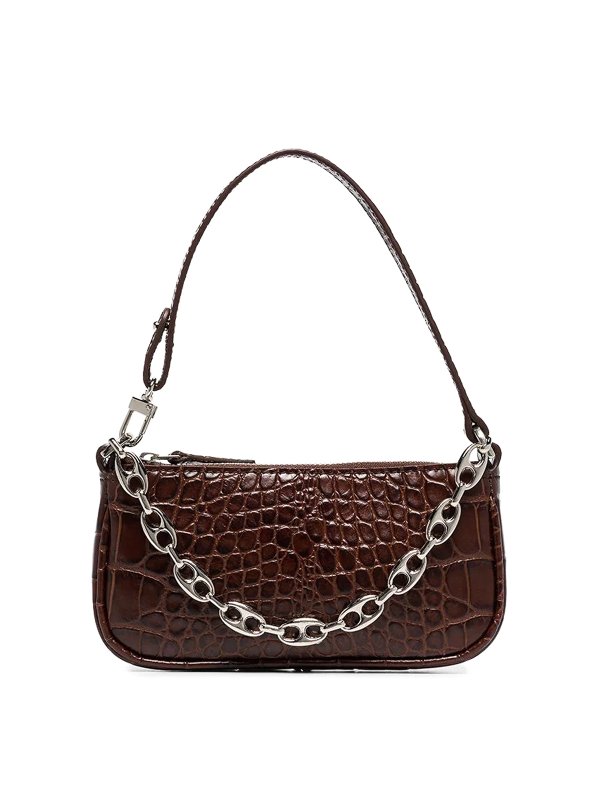 BY FAR: shoulder bags - Mini Rachel croc-effect bag