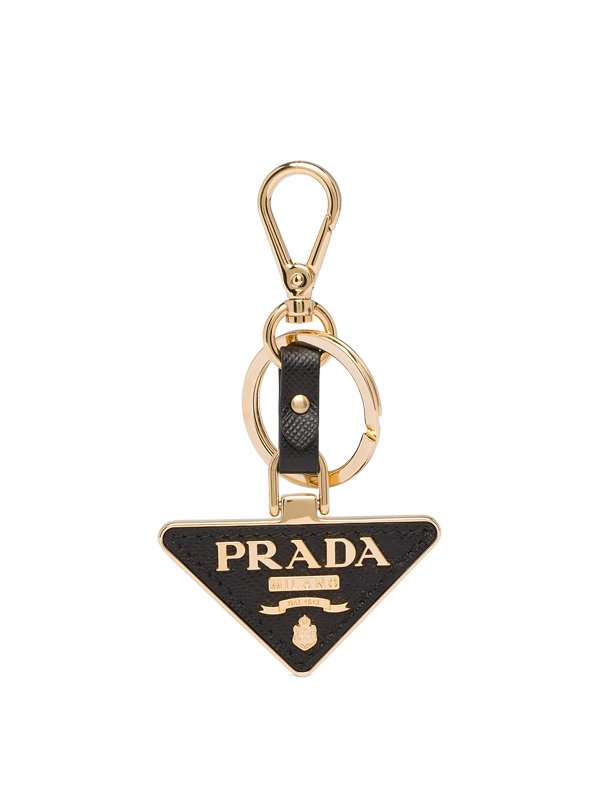 PRADA: key holders - Triangular logo keyring