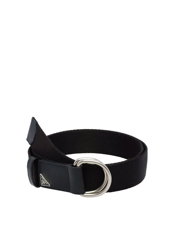 PRADA: belts - Triangle logo d-ring belt
