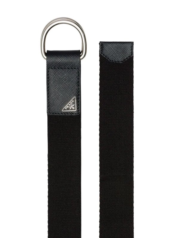PRADA: belts online - Triangle logo d-ring belt