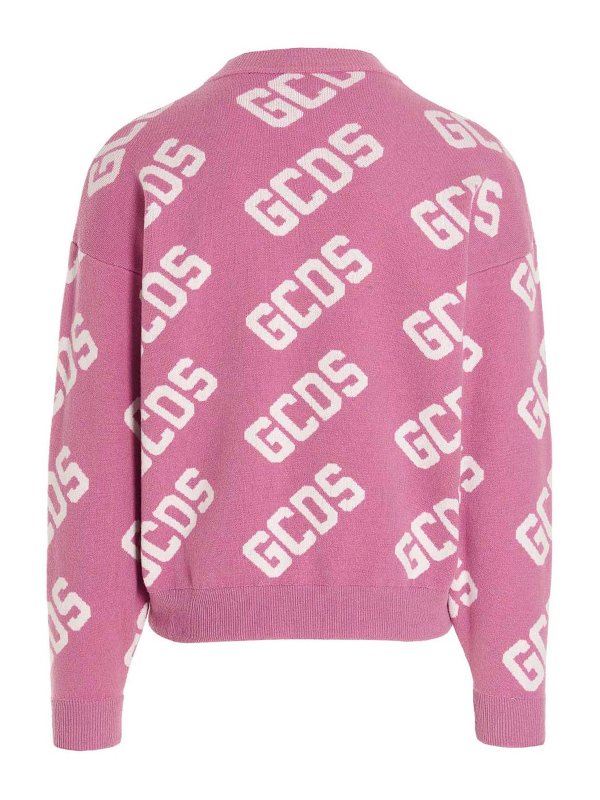 GCDS: Strickpullover mit Rundhalsausschnitt online - Rundhalspullover - Rosa