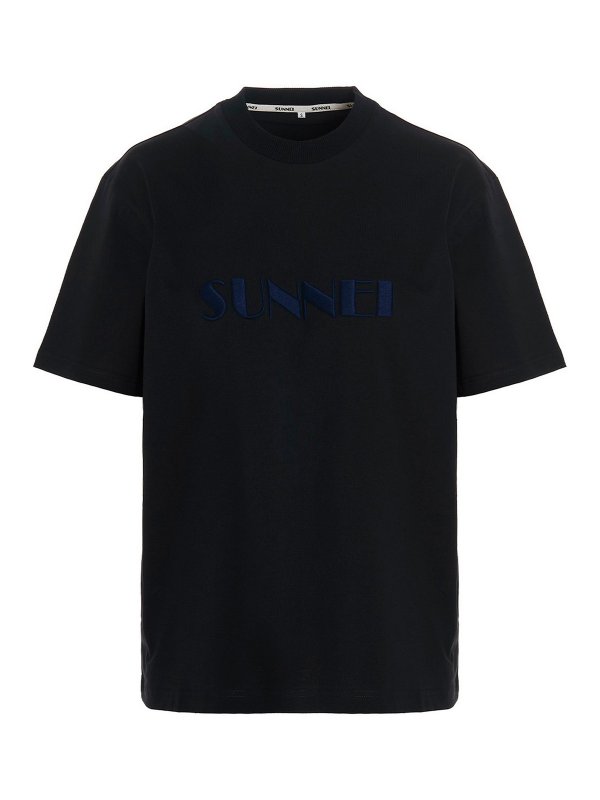Sunnei Logo T-shirt - Blue - Men | MRTWXJER0140099 | thebs.com