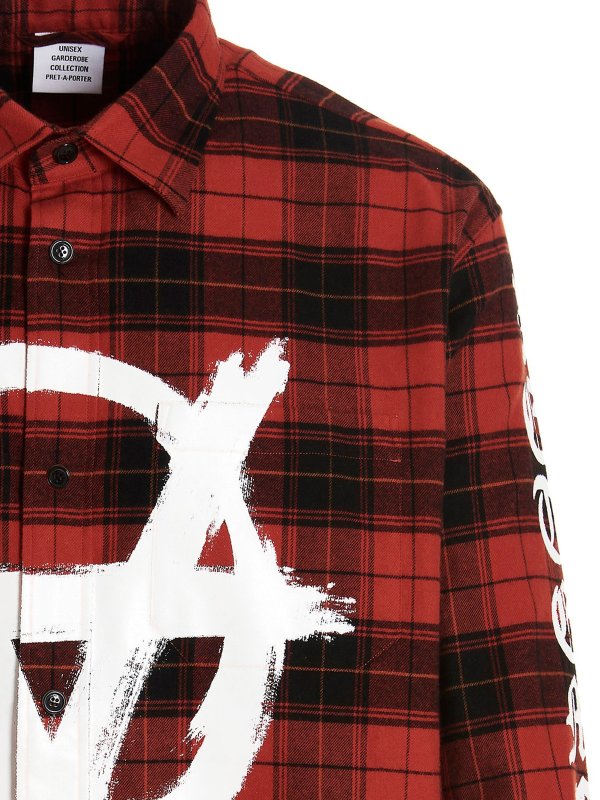 پیراهن Vetements - Anarchy shirt - UA53SH750RREDCHECK | THEBS