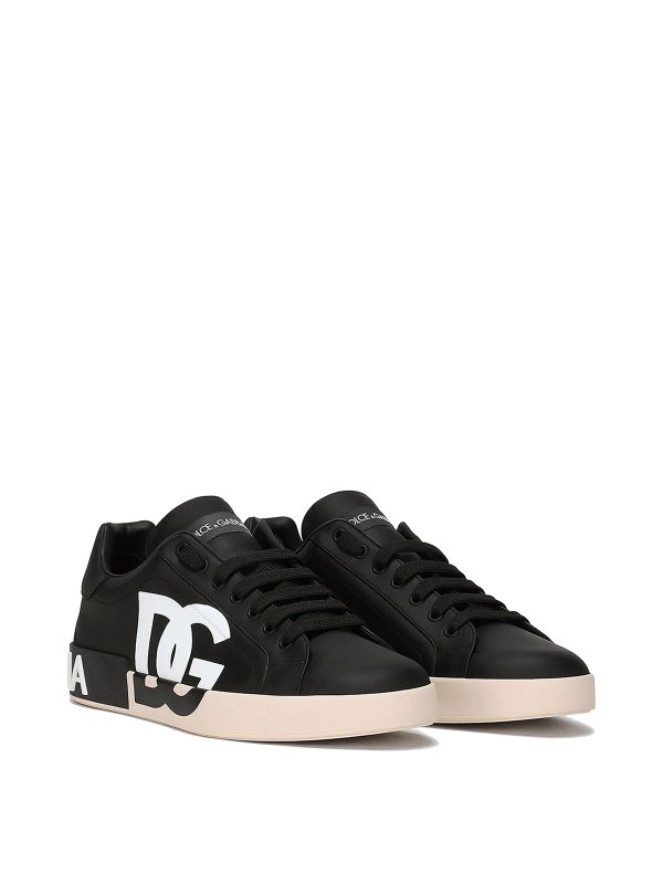 DOLCE & GABBANA: trainers online - Leather low-top sneakers