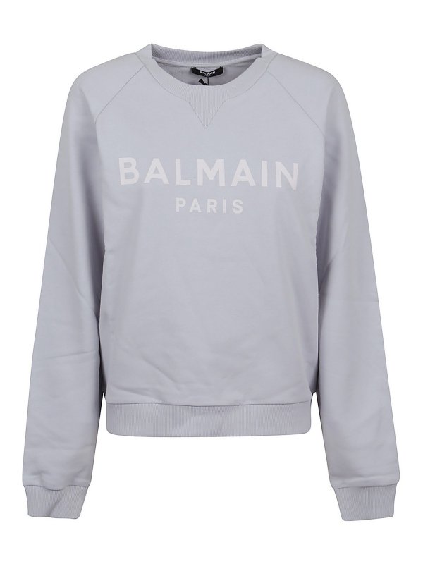 Balmain: Sweatshirts und Pullover - Sweatshirt - Blau