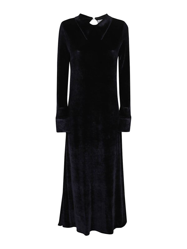 JIL SANDER: maxi dresses - Velvel V-neck dress