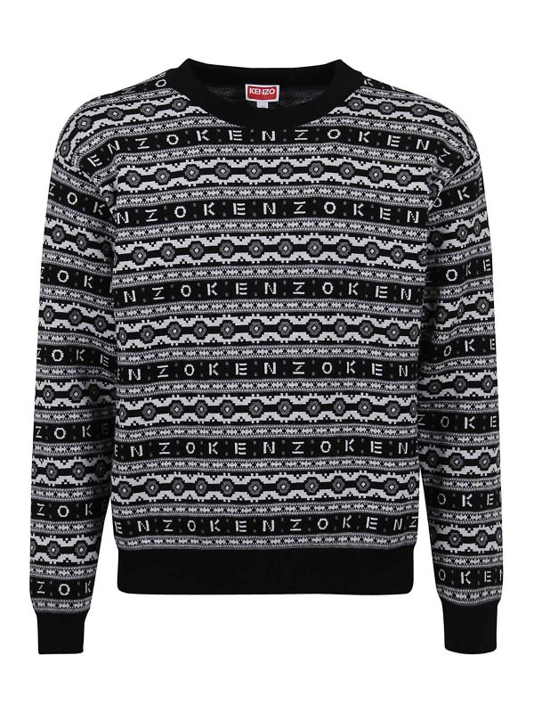 KENZO: crew necks - Jacquard logo jumper