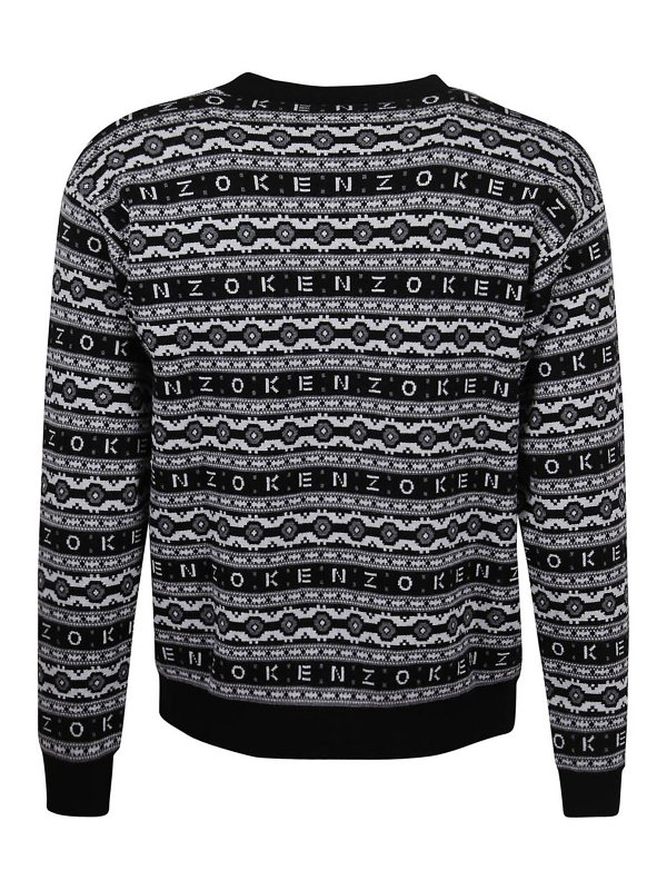 KENZO: crew necks online - Jacquard logo jumper