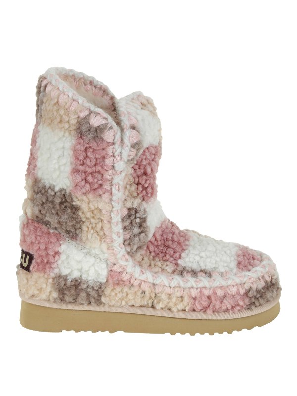 MOU: ankle boots - Eskimo 24 tartan teddy fleece ankle boots