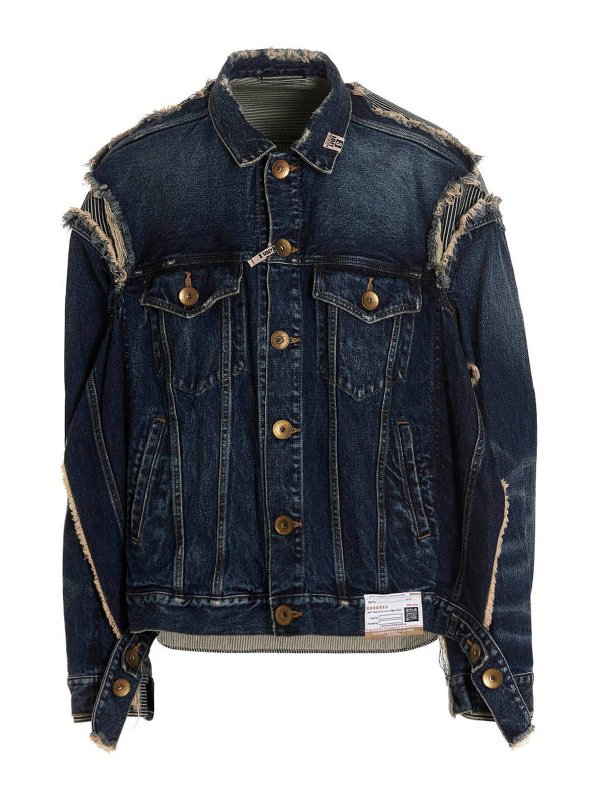 iKRIX MAISON MIHARA YASUHIRO: denim jacket - Patchwork denim jacket