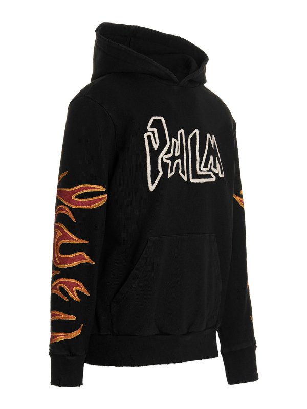 Palm Angels: Sweatshirts & Sweaters online - Graffiti flames hoodie