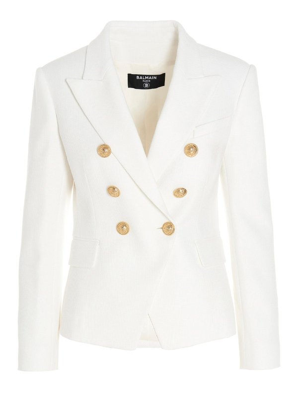 Balmain: blazers - Logo button blazer