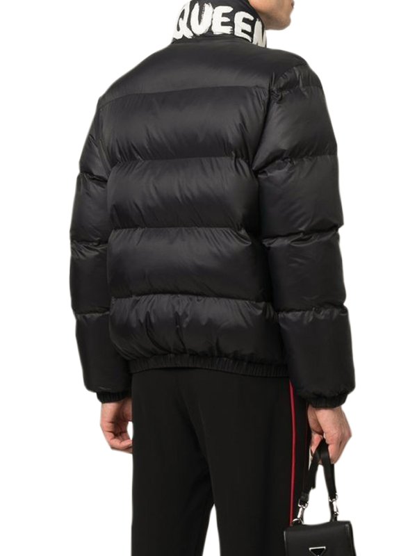 Graffiti logo puffer jacket shop online: ALEXANDER MCQUEEN