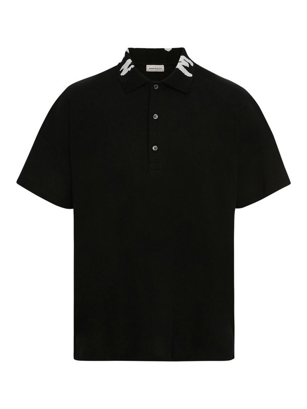ALEXANDER MCQUEEN: ポロシャツ - ポロシャツ - 黒