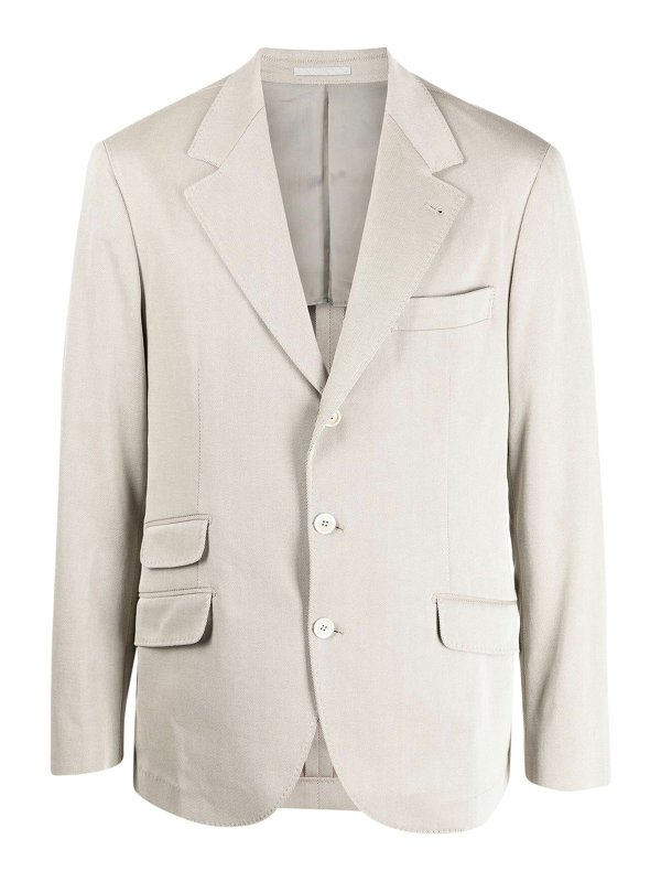 BRUNELLO CUCINELLI: blazers - Stretch cotton blazer