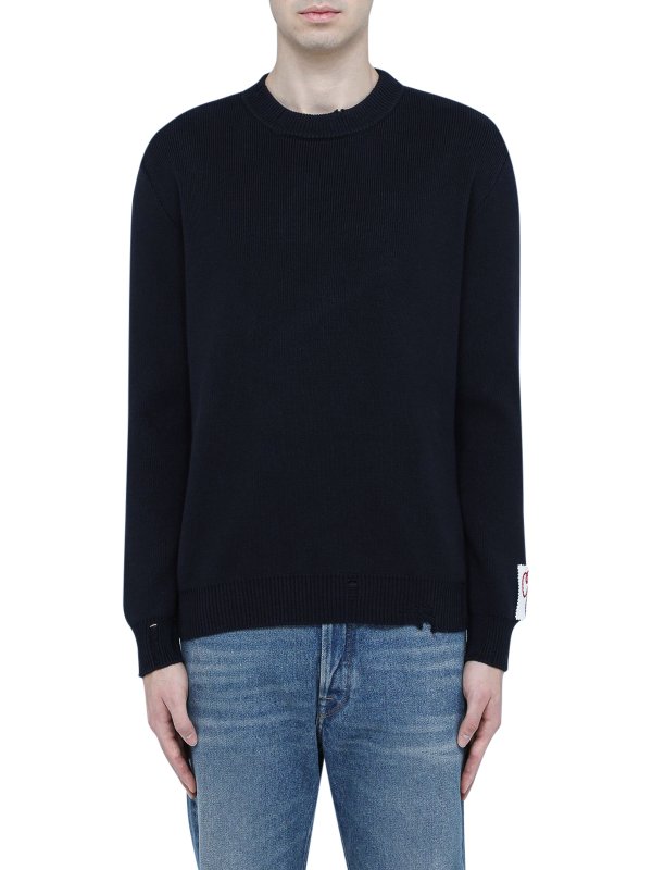 GOLDEN GOOSE: クルーネック online - クルーネック - ダークブルー