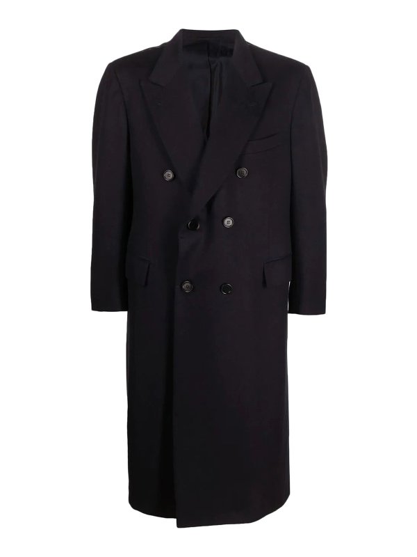 KITON: Lange Mäntel - Langer Mantel - Blau