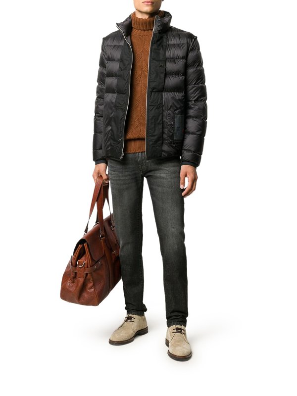 TEN C: padded jackets online - Tech fabric puffer jacket