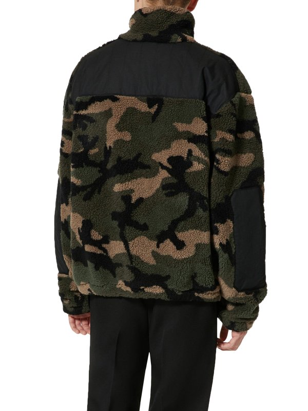 Camouflage  patterned teddy jacket shop online: VALENTINO