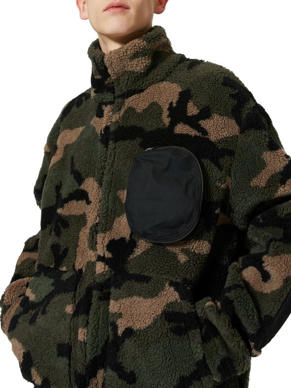 VALENTINO buy online Camouflage  patterned teddy jacket