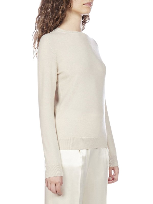 BRUNELLO CUCINELLI: Strickpullover mit Rundhalsausschnitt online - Rundhalspullover - Beige