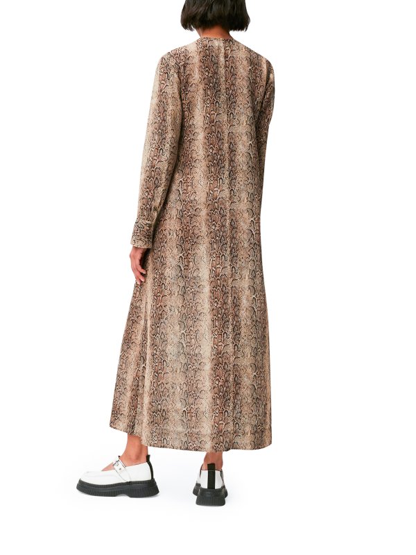 マキシドレス - アニマル柄 shop online: GANNI