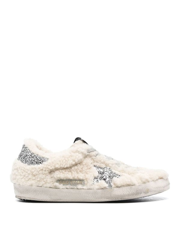 GOLDEN GOOSE: trainers - Shearling-panel sneakers