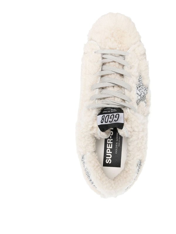 Shearling-panel sneakers shop online: GOLDEN GOOSE