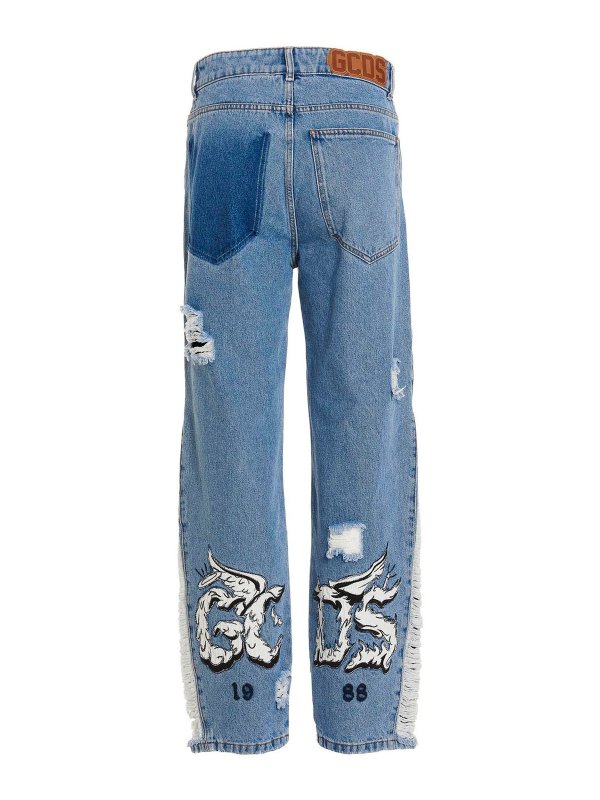 GCDS: straight leg jeans online - Heaven & Hell jeans