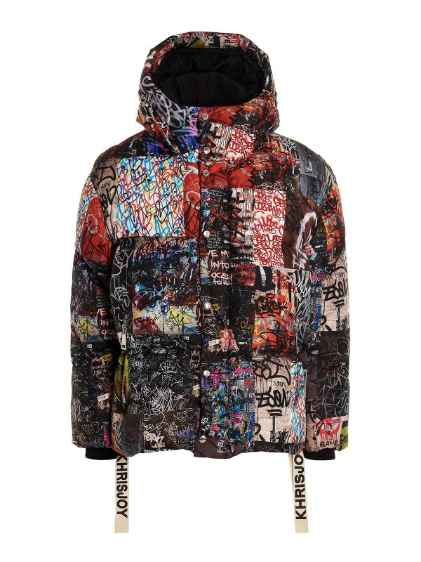 KHRISJOY: padded jackets - Graffiti down jacket
