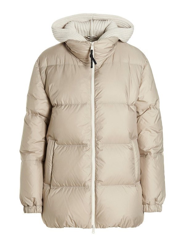 BRUNELLO CUCINELLI: padded jackets - Knit hood down jacket