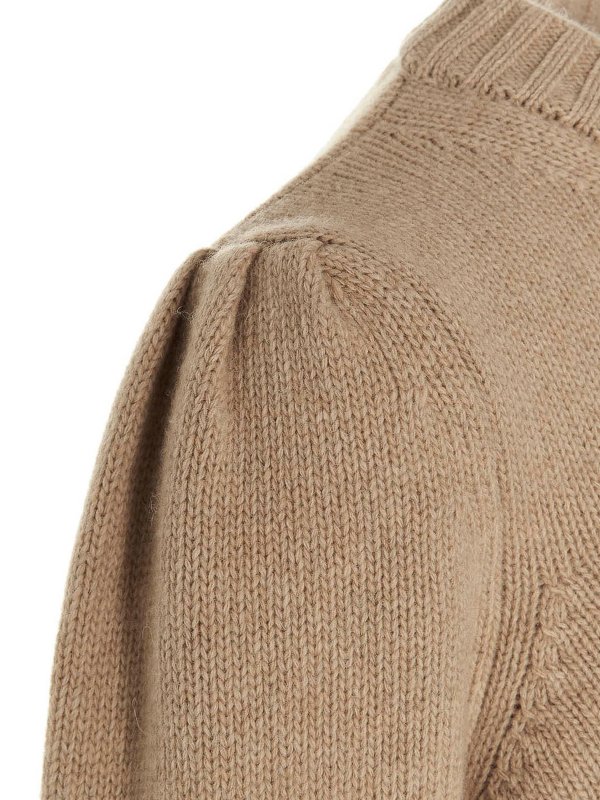 Rundhalspullover - Beige shop online: GANNI