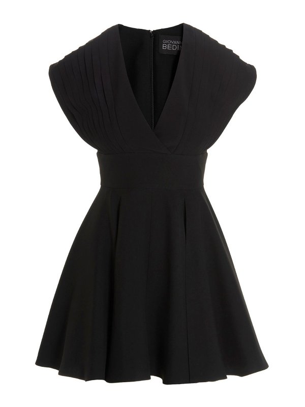 GIOVANNI BEDIN: short dresses - Pleated detail mini dress
