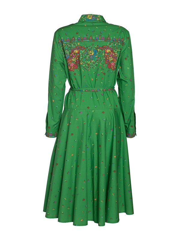 KENZO: knee length dresses online - Paisley flower shirt dress
