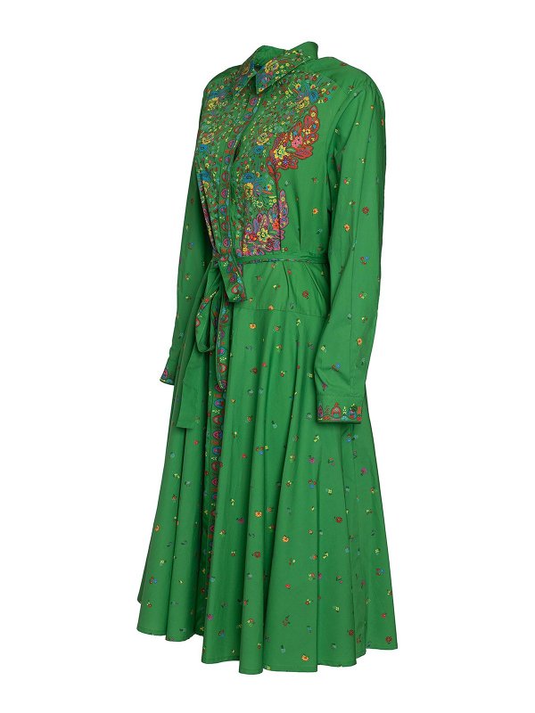 iKRIX KENZO: knee length dresses - Paisley flower shirt dress