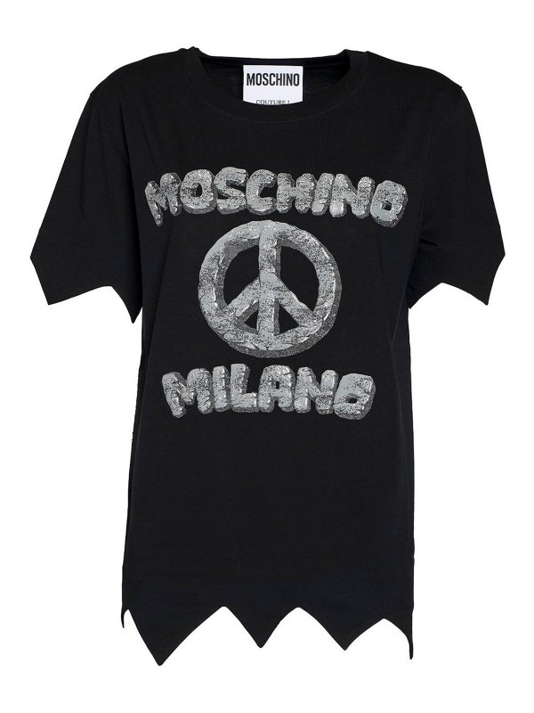 MOSCHINO: t-shirts - Carved Stones logo T-shirt