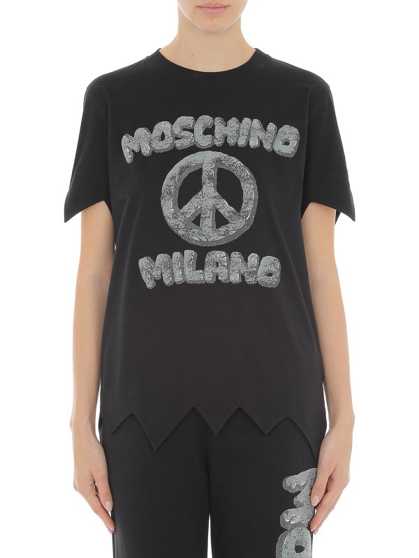 MOSCHINO: t-shirts online - Carved Stones logo T-shirt