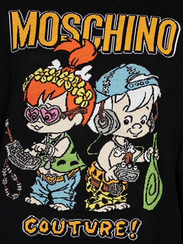 Rundhalspullover - Schwarz shop online: MOSCHINO